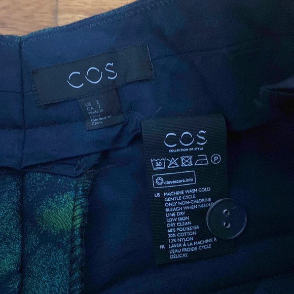 COS Pleated Abstract Print Pants, Trousers, Size 2 - Picture 5 of 8